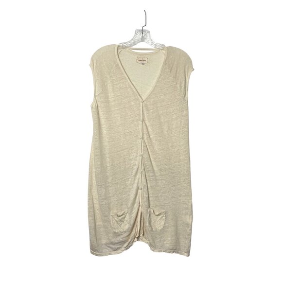 JW Pete & Greta Women's Sleeveless Beige Linen Button Down Long Cardigan Size S - Picture 9 of 9